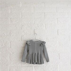 Laura Ashley Gray Cable Knit Sweater - Girls Size 2T